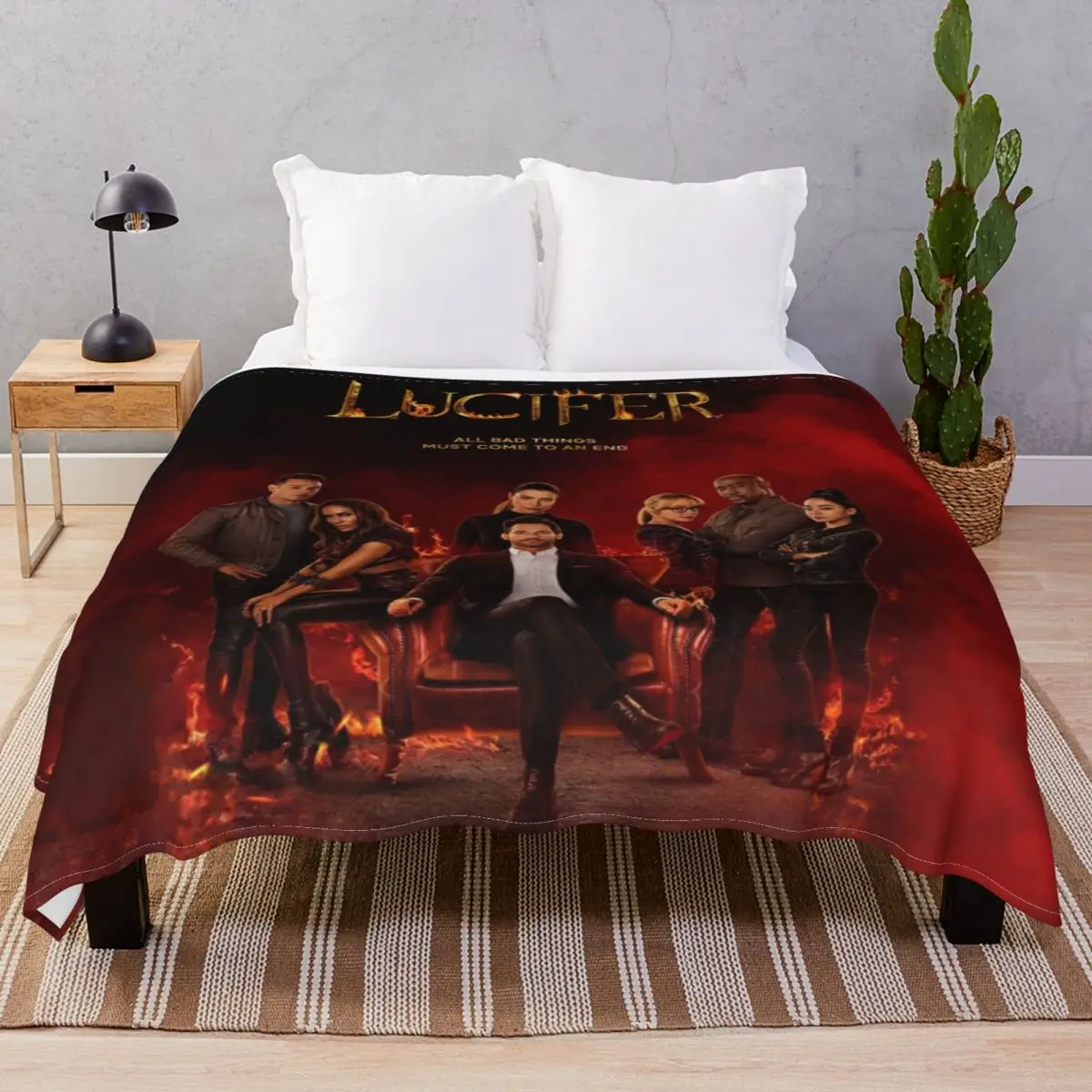 Lucifer Mornin Final Blanket Flannel Print Lightweight Unisex Throw Blankets for Bedding Home Couch Camp Office
