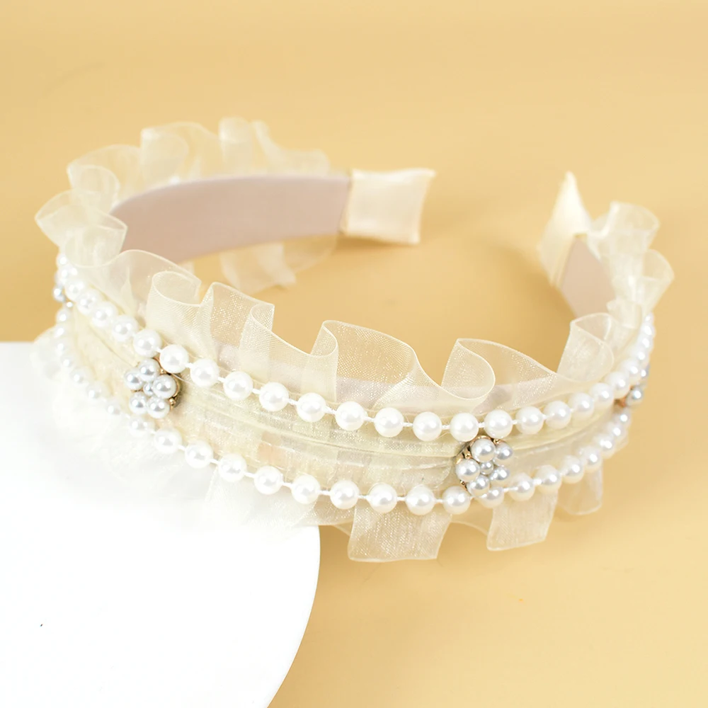 

Головной убор для волос, головной убор, кристалл, кварц, белый кружевной Жемчуг, ювелирная тиара, повязка на голову, Русалка, корона, свадебны...