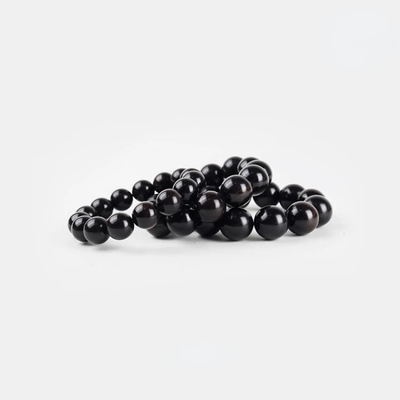 Natural Ebony Buddhist Prayer Beads Bracelet Customized with Purple Sandalwood Beads for Men and Women Meditation