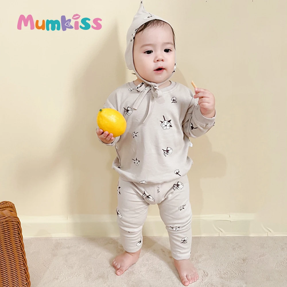 

Детский хлопковый костюм с круглым вырезом, с принтом