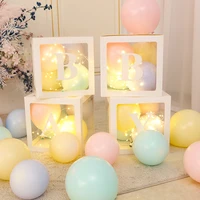 transparent number letter balloon box boy girl birthday baby shower wedding event love balloon box with letter party decoration