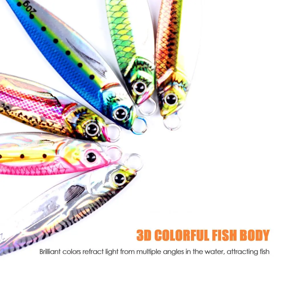 

Hot 20G 56.5mm Sinking Colorful Jig Bait Lead Casting Spinning Baits Metal Fishing Lure double hook