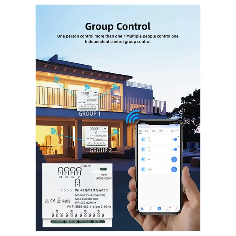 4CH Ewelink Wi-Fi умный переключатель + RF433 пульт дистанционного управления 2 4G Smartlife