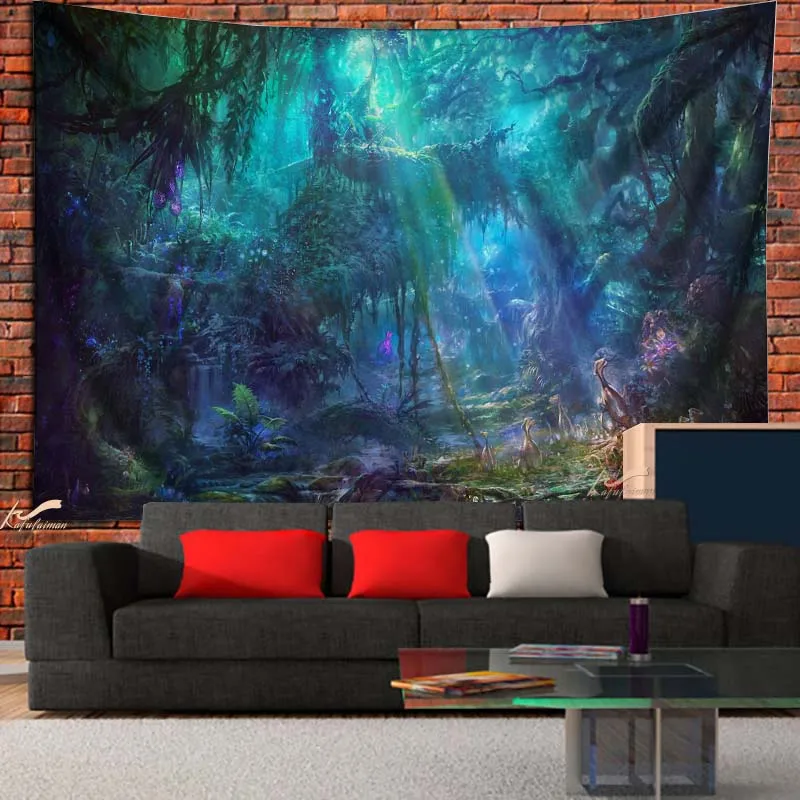 

Сказочный лес, искусственное дерево, тематический фон, волшебный пейзаж, гобелен для гостиной, спальни, домашний декор