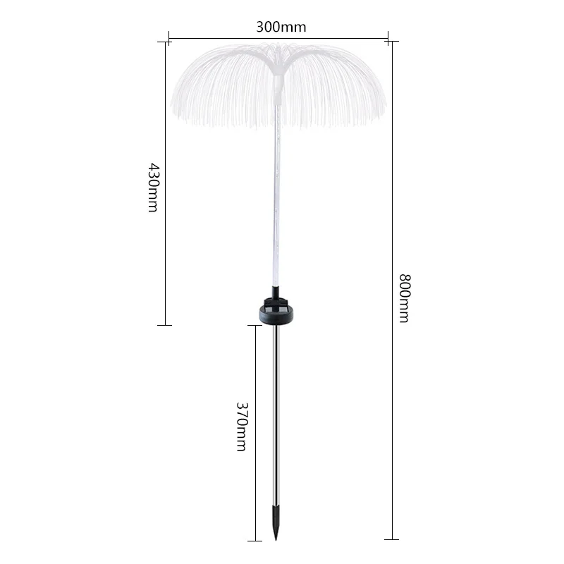 

Outdoor Solar Garden Lights Waterproof Fiber Led Street Lamp Optic Jellyfish Jellyfish Light Patio Villa Yard Decor Floodlight
