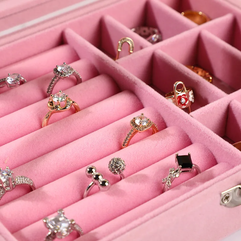 Portable Ring Earring Organizer Box Velvet Jewelry Display Tray Case Exquisite Jewellery Storage Holder For Travel