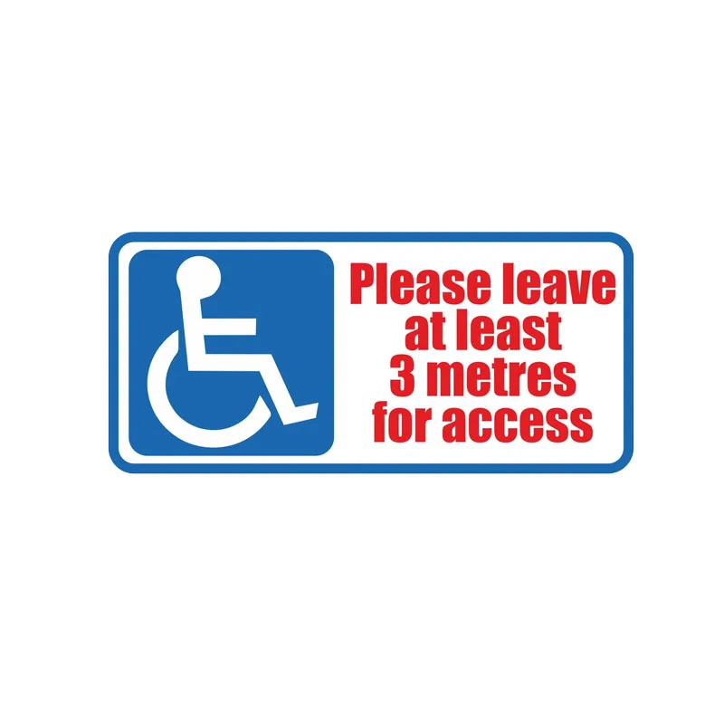 

17cm*8cm Disabled Please Leave 3 Meters for Access Car Sticker Auto Motorcycles Exterior Accessories Reflective PVC Decals Parts