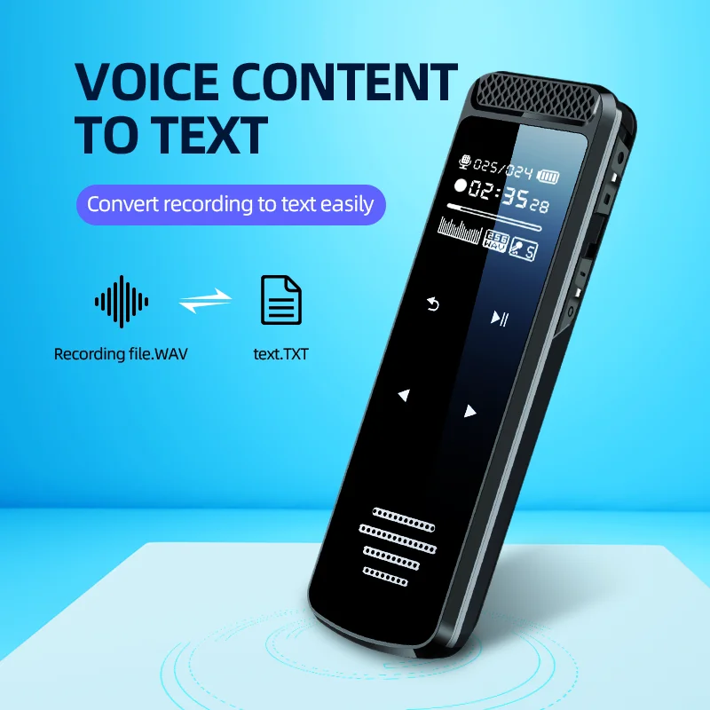 High Sensitivity Noise Reduction Mp3 Player Horn Long Lasting Remote Meeting Timed Sound Recorder