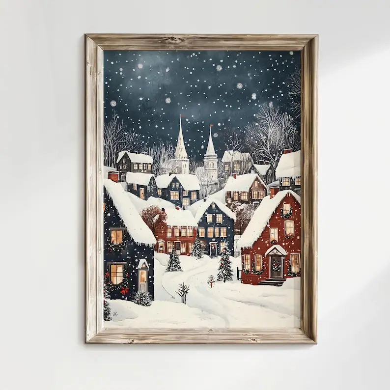 

Холст с принтом "Зимний праздник", абстрактный, 1 шт.