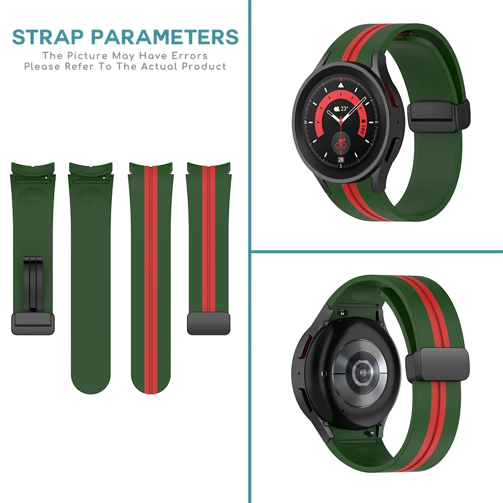 

Мягкий силиконовый ремешок для смарт-часов с магнитной застежкой, ремешок для наручных часов с быстросъемным ремешком для Samsung Galaxy Watch 4/4 ...