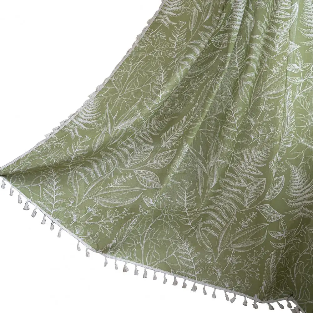 

Durable Curtains for Home Use Tassel Curtains Fade Resistant Leaf Pattern Curtains Stylish Easy to Maintain for Home for Dining