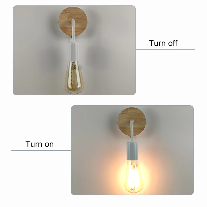 Винтаж цепной переключатель настенный светильник деревянный E27 110 В 220 внутренний