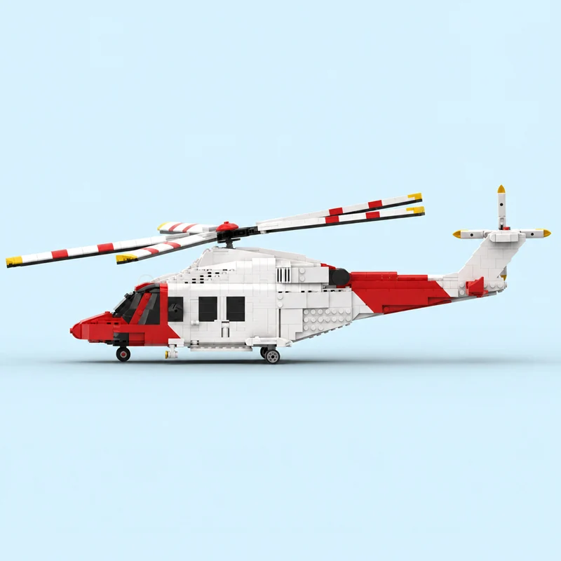 Фото Конструктор QWERT AW-139: Модель вертолета MOC, Военная техника, Модульные технологичные блоки, Подарки, Игрушки для праздников, Набор для сборки, Для детей №1