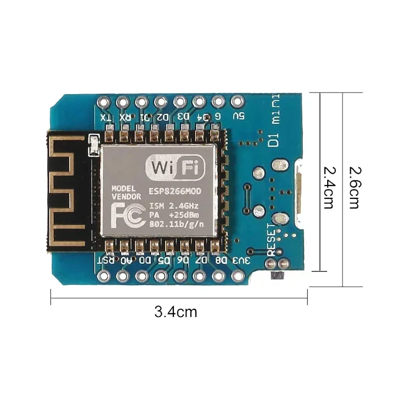 Фото 10 шт. WeMos D1 Mini Pro V3.0 NodeMcu 4 МБ/16 МБ байт Lua WIFI Плата разработки Интернета вещей на базе ESP8266 CH340G Nodemcu V №5