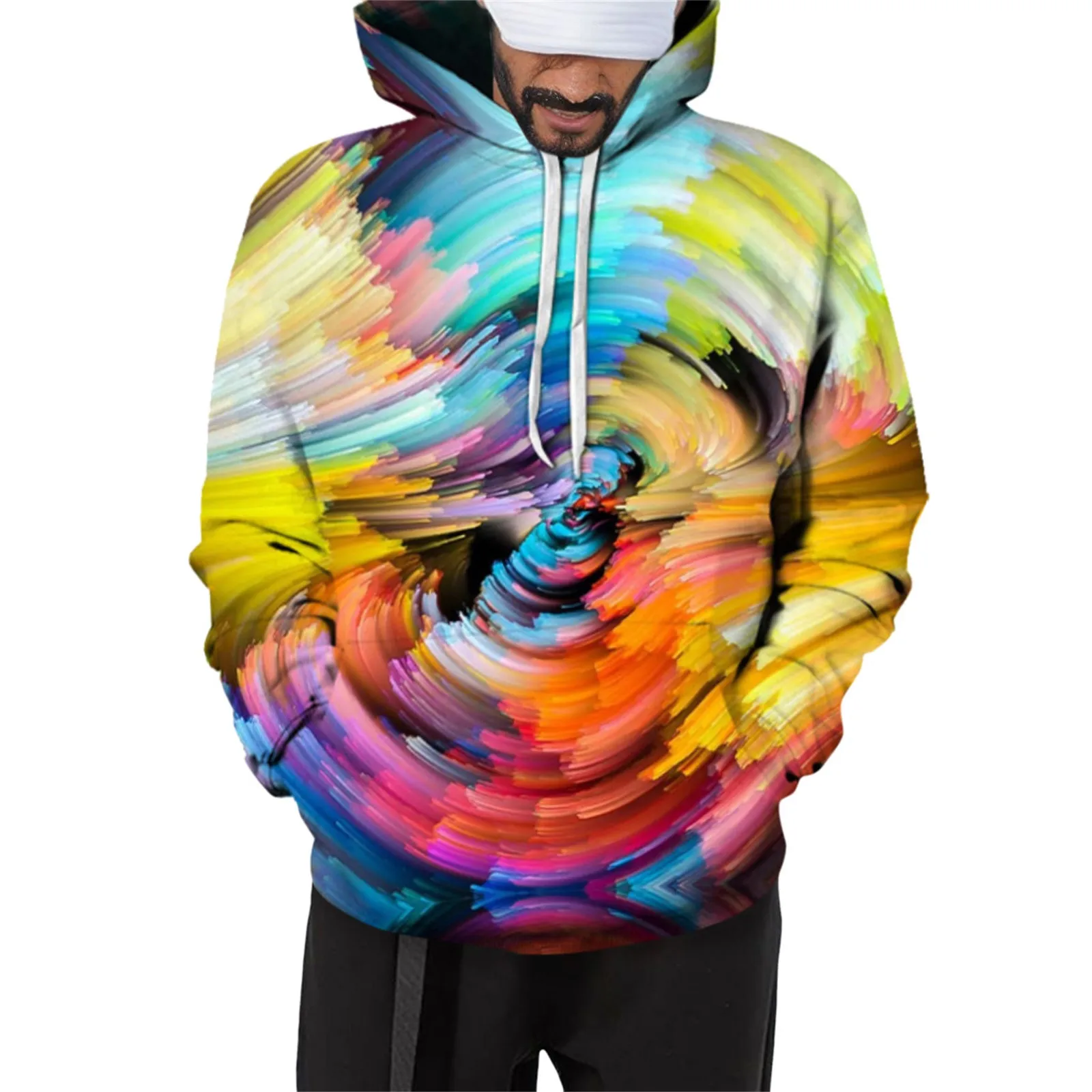 

Rainbow Tie Dye Hoodies Sweatshirt Streetwear Hoodie Dailywear Tops Harajuku Sweatshirts For Men Pullover Oversized Sudaderas