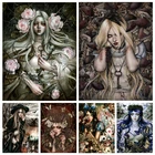 5d мистическая картина на Хэллоуин с девушкой-вампиром, демоном, алмазная живопись, Постер со стразами, Набор для вышивки крестиком, настенный Декор для дома