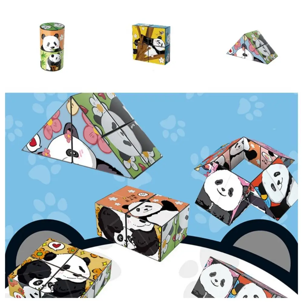 

Panda 3D Changeable Cube Puzzle Antistress Anti-anxiety Mini Folding Infinite Magic Cube Fingertip Toys Stress Relief Finger