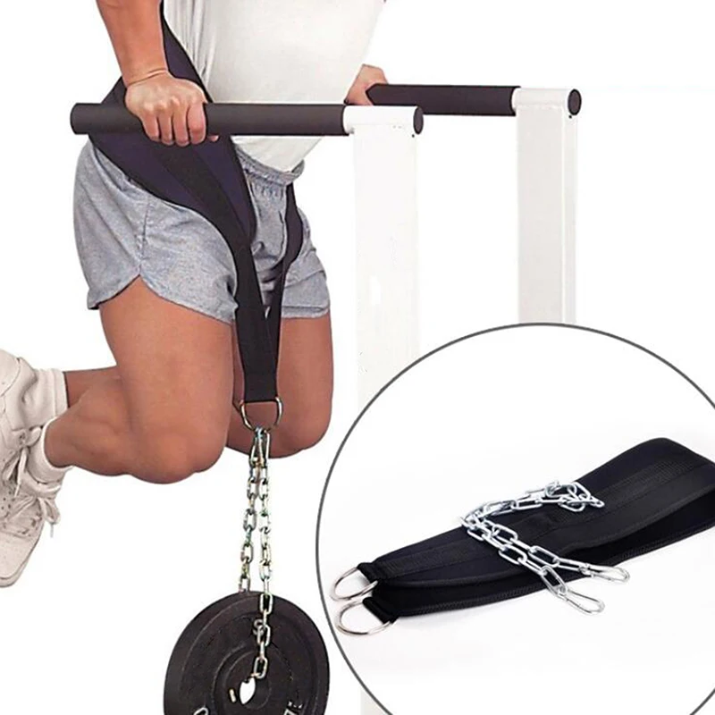 

Thick Weight Lifting Belt With Chain Dipping Belt For Pull Up Chin Up Kettlebell Barbell Fitness Bodybuilding Gym Belt