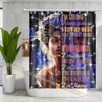 omusiciano confident and beautiful black queen european and american fashion and exquisite printing design shower curtain gift
