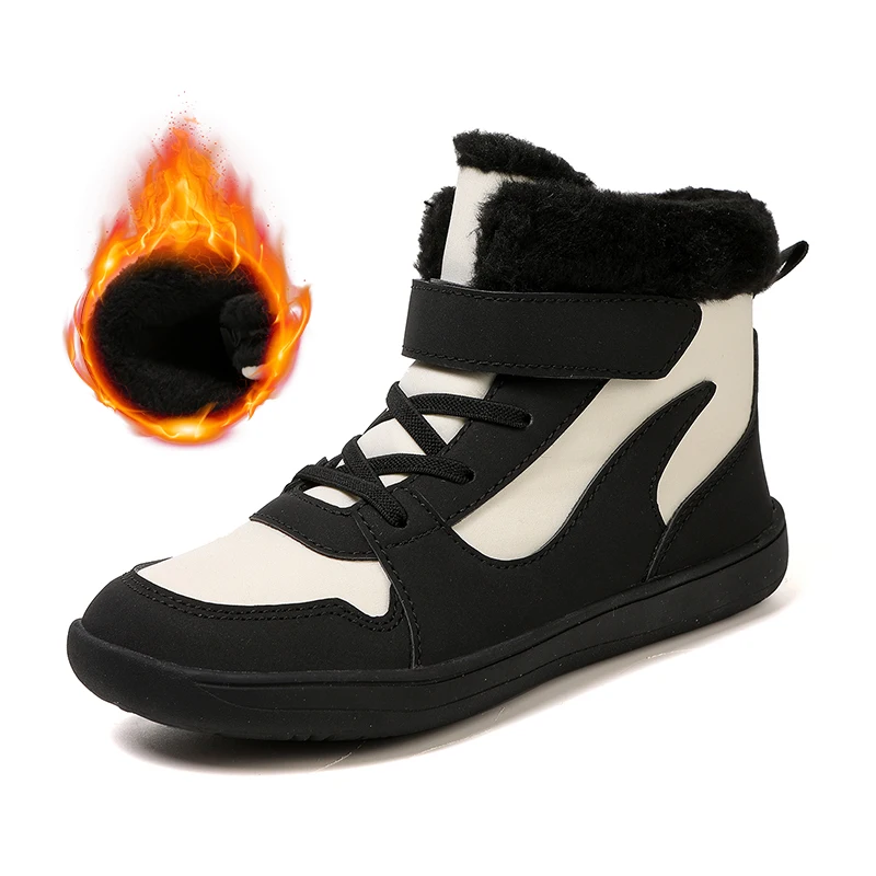 Girls Boys Barefoot Boots Minimalist Children's Ankle Winter Casual Uggs Zero Drop Sole Wide Toe Non-slip