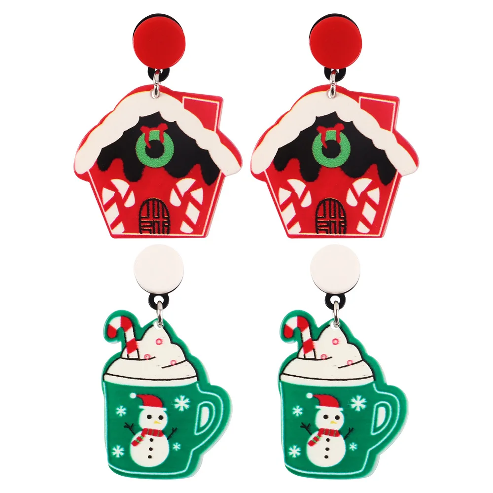 

Santa Claus Ear Studs Tree Snowman Earrings for Women Christmas Clothes Hat Boots Earnails Party Jewelry Christmas Present Gifts