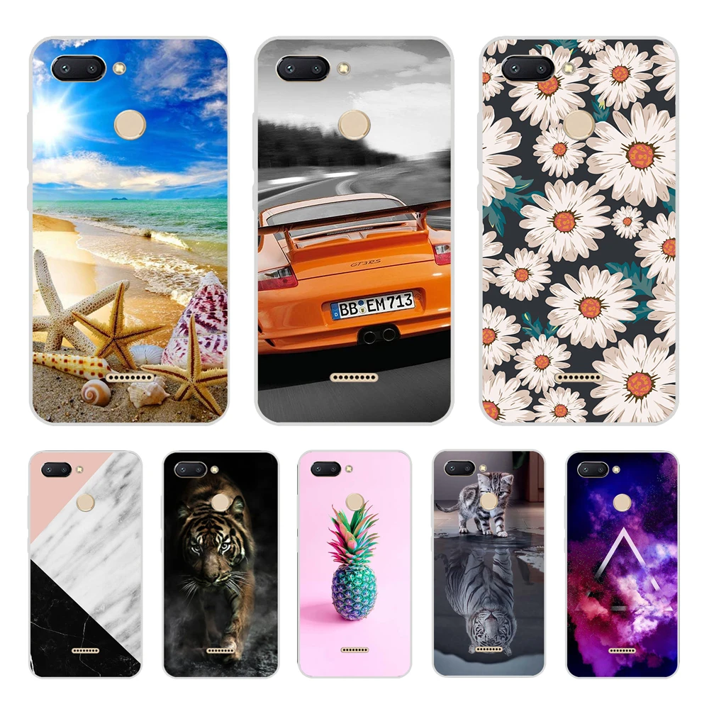 Силиконовый чехол для Xiaomi Redmi 6, чехол с полной защитой, мягкая задняя крышка из ТПУ, чехол для телефона Xiaomi Redmi 6, Redmi6, бампер, оболочка, сумка