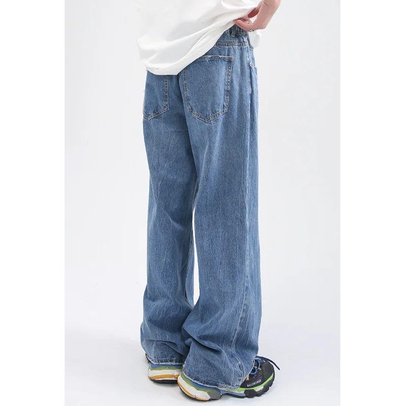 Streetwear Men 2022 Fashion New Pattern Simplicity Jeans Vintage Loose Recreational Straight Cylinder Trousers Autumn Female