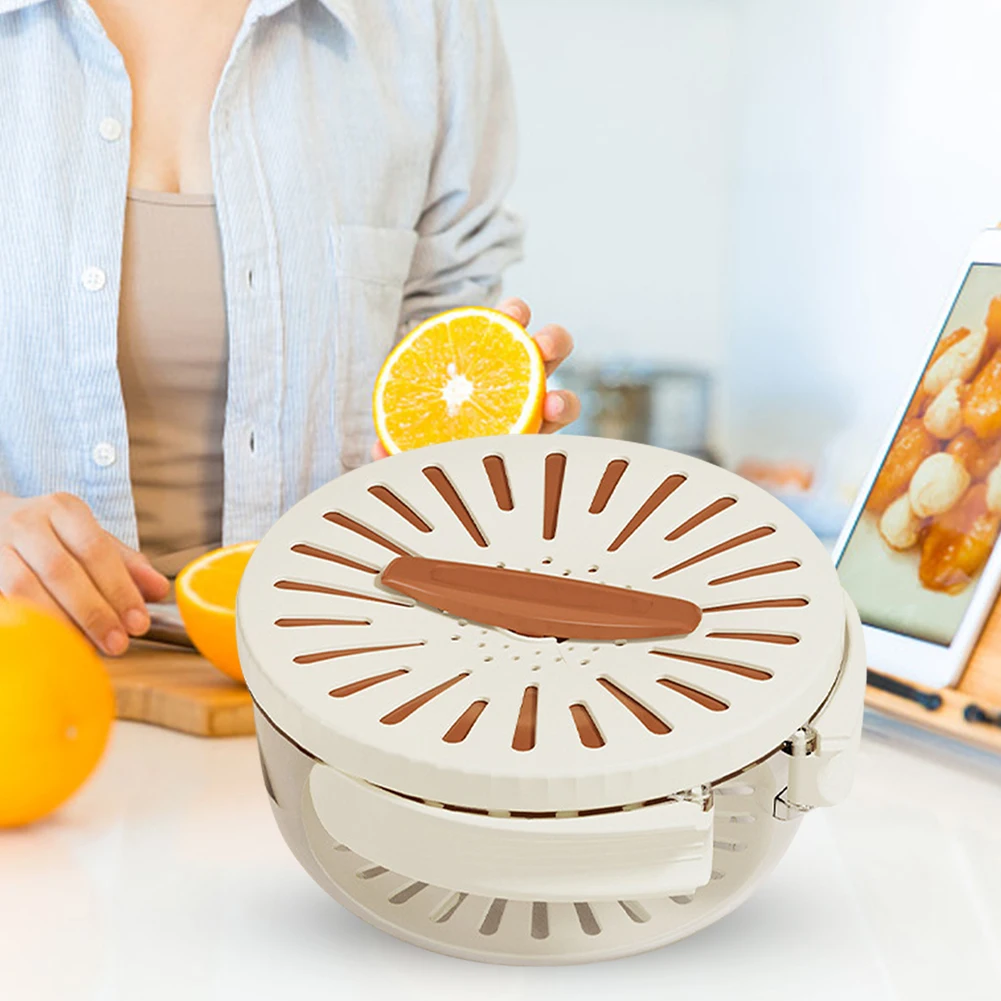 Миска для слива фруктов и овощей Складная ручка мытья Многофункциональный