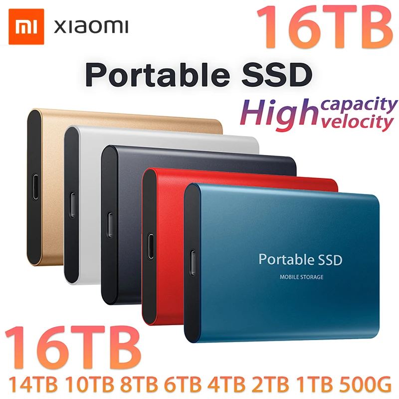 

Xiaomi High-capacity Portable 8TB/4TB SSD High-speed USB3.1 Type-C To USB Interface 16TBHigh-speed Mobile Hard Drive Metal Matte