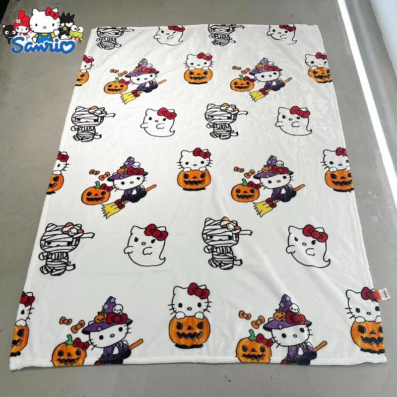 

Плюшевая игрушка Хэллоуин Hello Kitty, одеяло Sanrio с призраком Hello Kitty, милый мультяшный диван, одеяло для сна, простыня, рождественский подарок