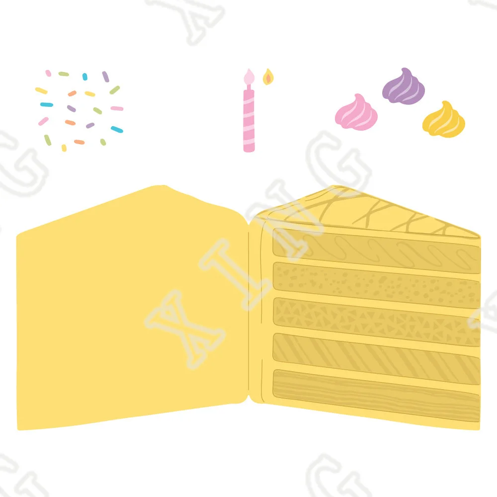 

Newest Birthday Cake A2 Card Base Metal Cutting Dies Decoration Embossing Diy Gift Card Handmade Craft Blade Punch Reusable Mold
