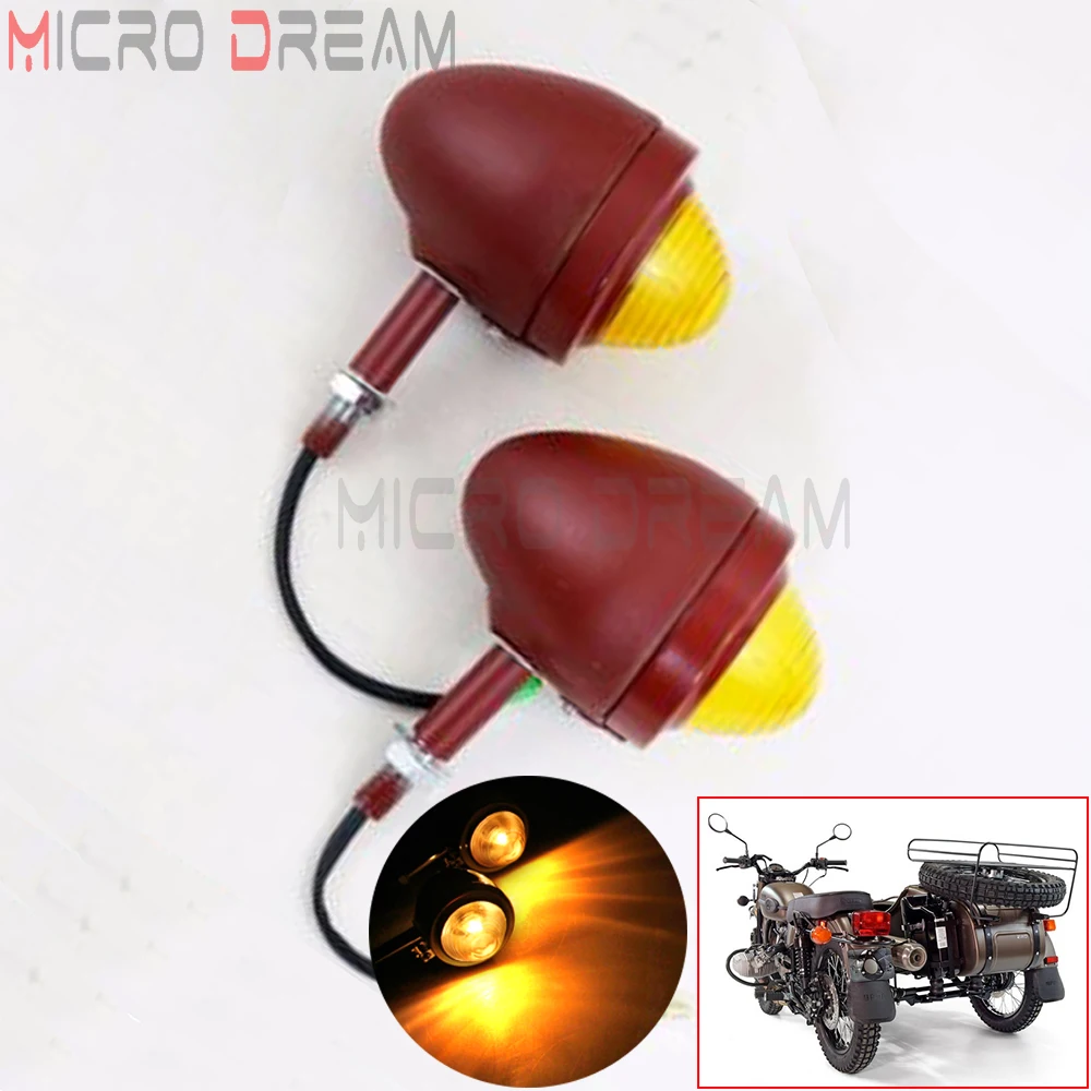 

Red Amber Light Motorcycle Indicator Blinker Turn Signals for BMW M1 M72 R12 R75 R71 K750 Ural Sidecar Flasher Accessories Parts