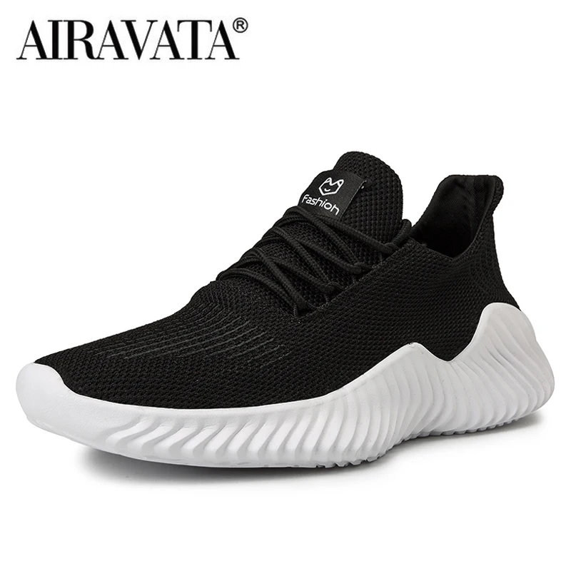 Men Sneakers Mesh Breathable Trendy Lace-Up Lightweight Black Walking Big Size Man Tenis Shoe Zapatillas Hombre Size 39-47