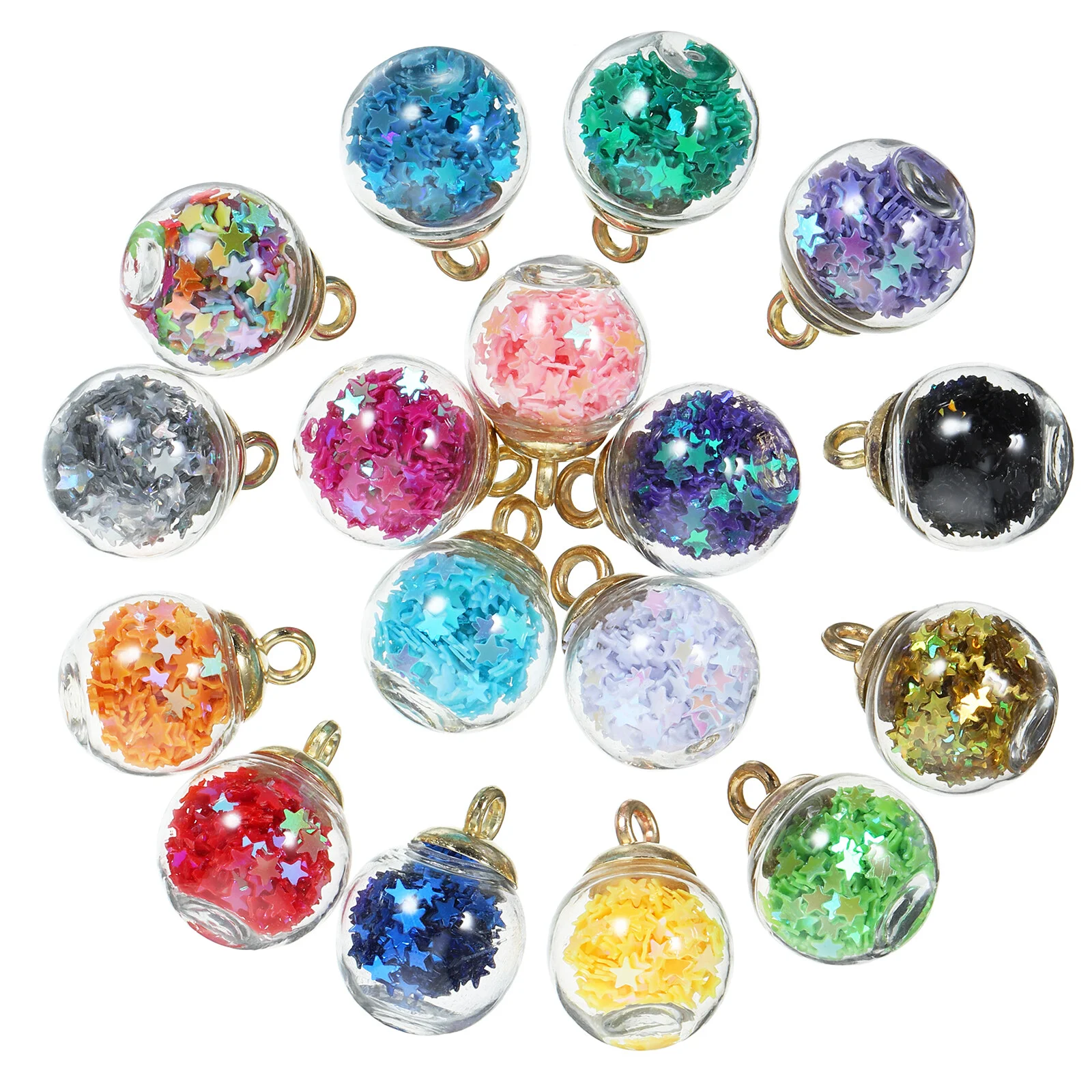 

50 Pcs Glass Ornaments Ball Charms Novelty Earrings Adorable Accessories Craft Pendants Handmade
