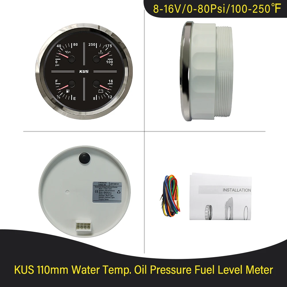 Многофункциональный Тахометр KUS вольтметр уровня топлива 12 В измеритель