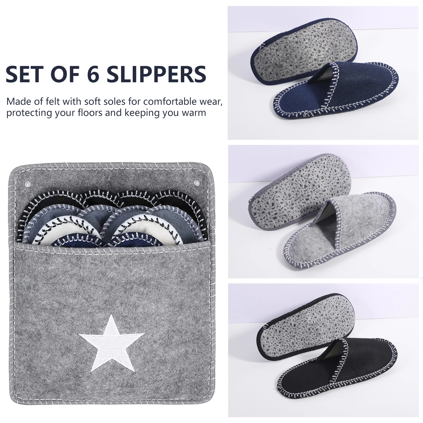 

6 Pairs Disposable Slippers Hotel Travel Slipper Sanitary Party Home Spa Guest Use Men Women Unisex Closed Toe Shoes For Salon