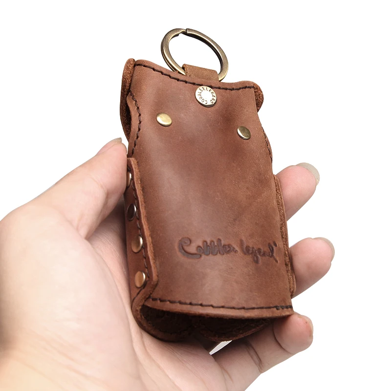 Cobbler Legend 2021 Vintage Genuine Leather Car Key Holder Men Wallet Keychain Housekeeper Women /Male Case Bag Organizer