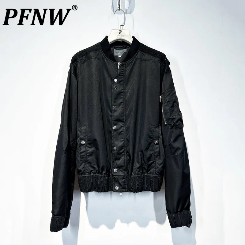 

PFNW Men's New Tide Autumn Spring Niche Design Darkwear Jacket Waste Soil Tassel Stereo Cut Punk Gothic High Sence Coats 12Z4020