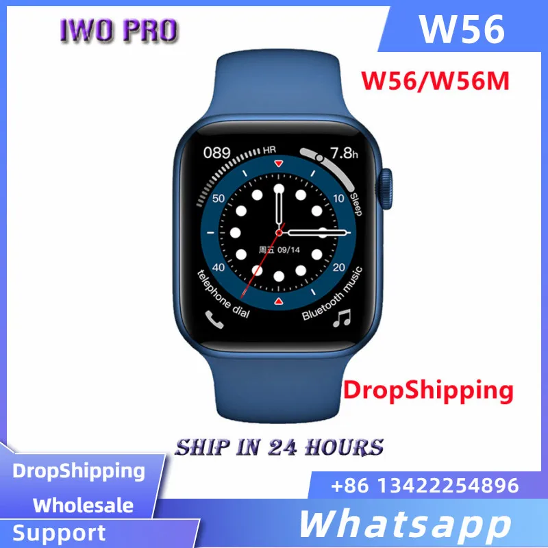

DropShipping W56 IWO PRO Smart Watch 2021 44MM/40MM 1.75inch Wireless Charger Heart Rate ECG IP68 Waterproof Smartwatch