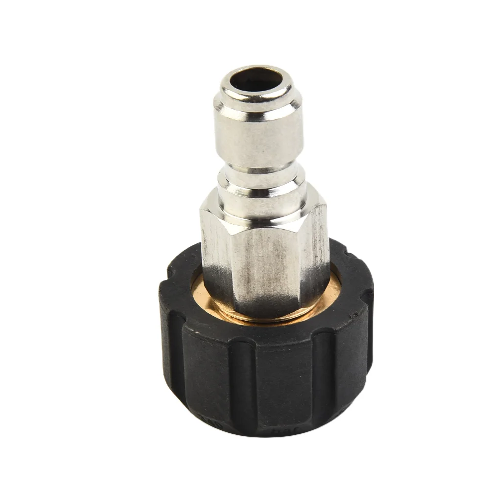 

High Pressure Quick Connector Car Washer Adapter Water Gun Hydraulic Couplers Couplings 3/8 Turn M22 Insert Rod 14/15 General