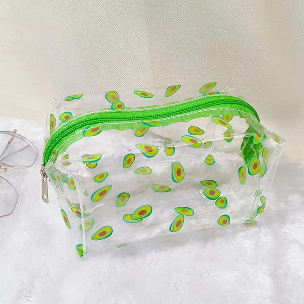 

PVC Peach Flowers Pattern Pencil Case Transparent Fruit Pens Bag Stationery Pouch School Supplies
