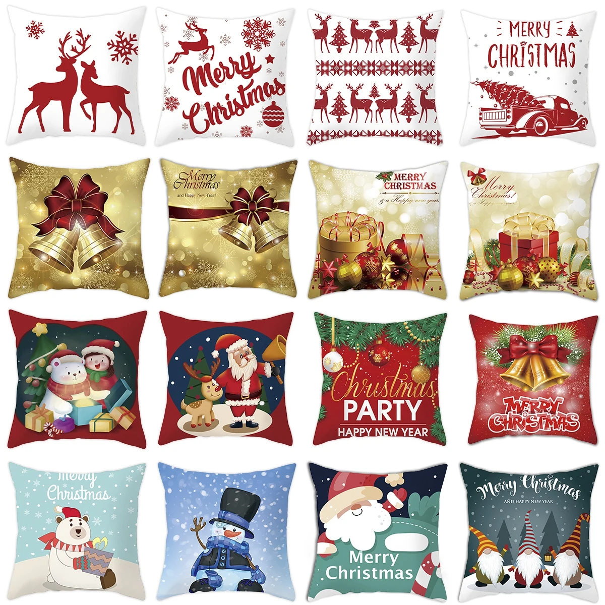 

Home Decor Christmas Pillowcase Christmas Happy New Year Pillowcase for Bedroom Living Room 45x45cm funda de almohada