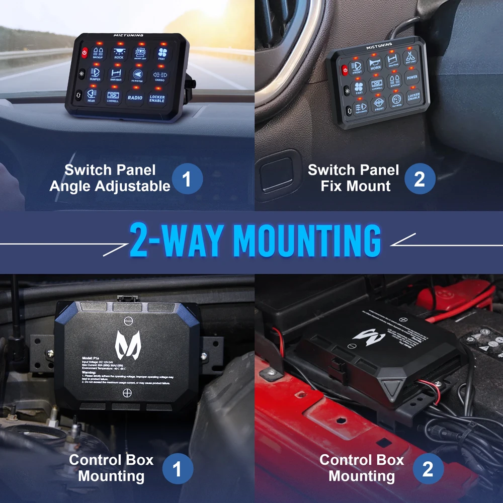 MICTUNING новый P1s синий 12-бандовый переключатель панель управления релейная коробка