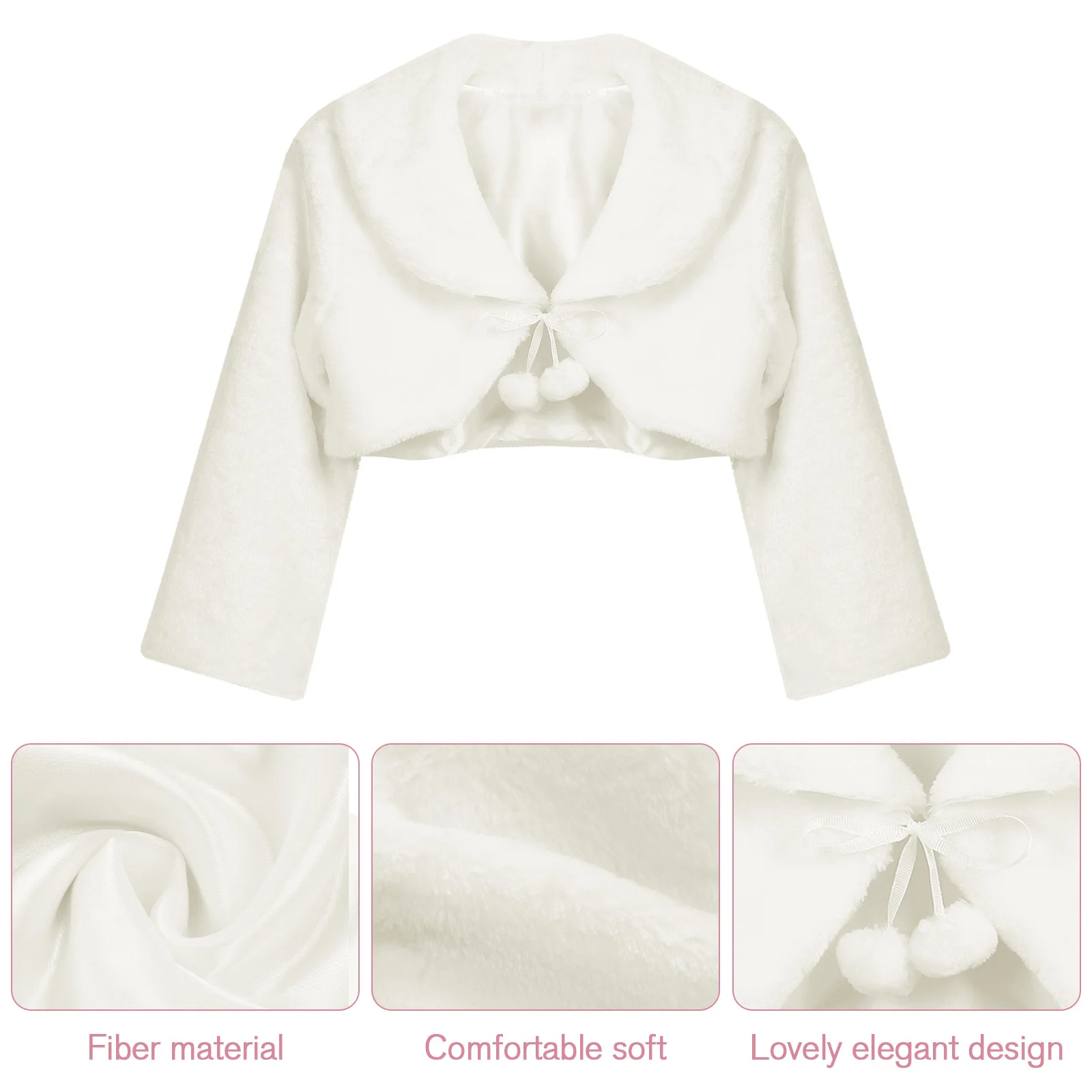 Осенне-зимнее белое платье на одно плечо для девочек болеро с цветочным принтом