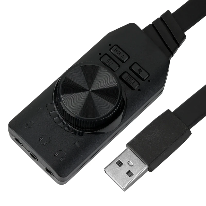 

USB Sound Card Adapter 7.1 Channel 3.5Mm Audio Interface USB2.0 Microphone Headset Universal Computer Game Sound Card