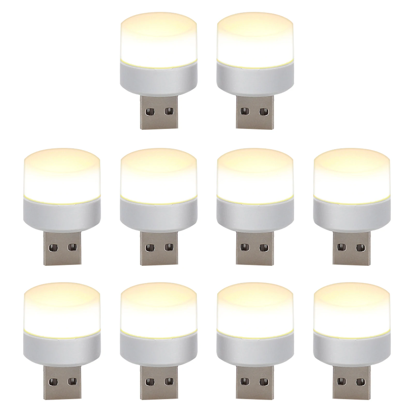 

10pcs Soft LED Lightweight Eye Protection For Bedroom Hallway USB Night Light Plug In Mini Portable Reading Laptop PC Gift Car