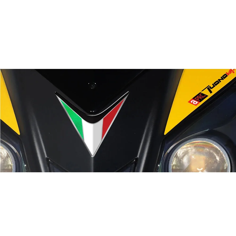 Фото 3D рефлексивные наклейки с флагом Италии для мотоциклов, подходят для Aprilia RS4/RSV4/RS/APR150/SR, Tuono V4, Ducati, водонепроницаемая наклейка из эпоксидной смолы №2