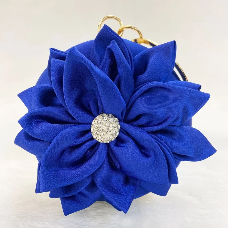 

Handbag Flower Dinner Bag Silk round Hand-Held Wedding Dress Banquet Evening Bag Bride Bridesmaid Bag purses and handbags