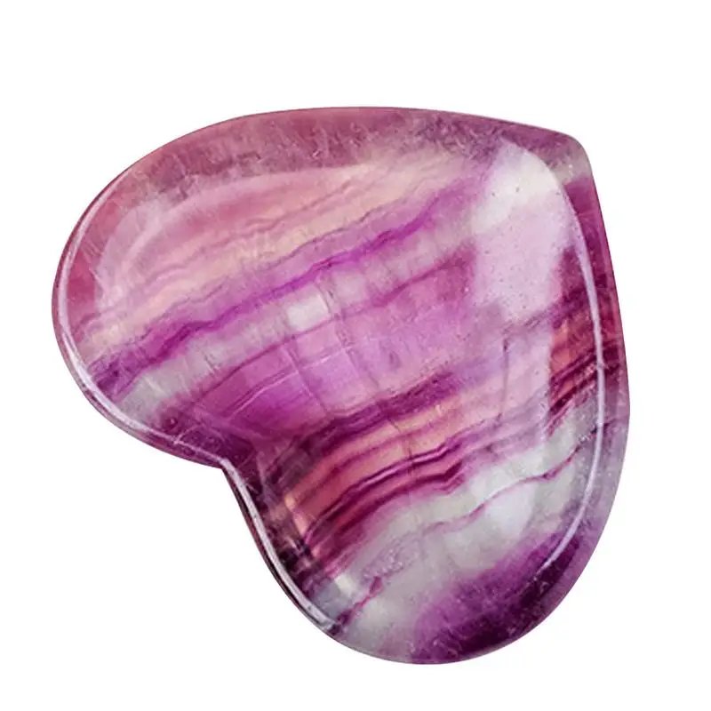 

Crystal Fluorite Bowl Natural Healing Crystals Heart Shaped Stones Hand Carved Love Gemstones Polished Heart Stones Crafts