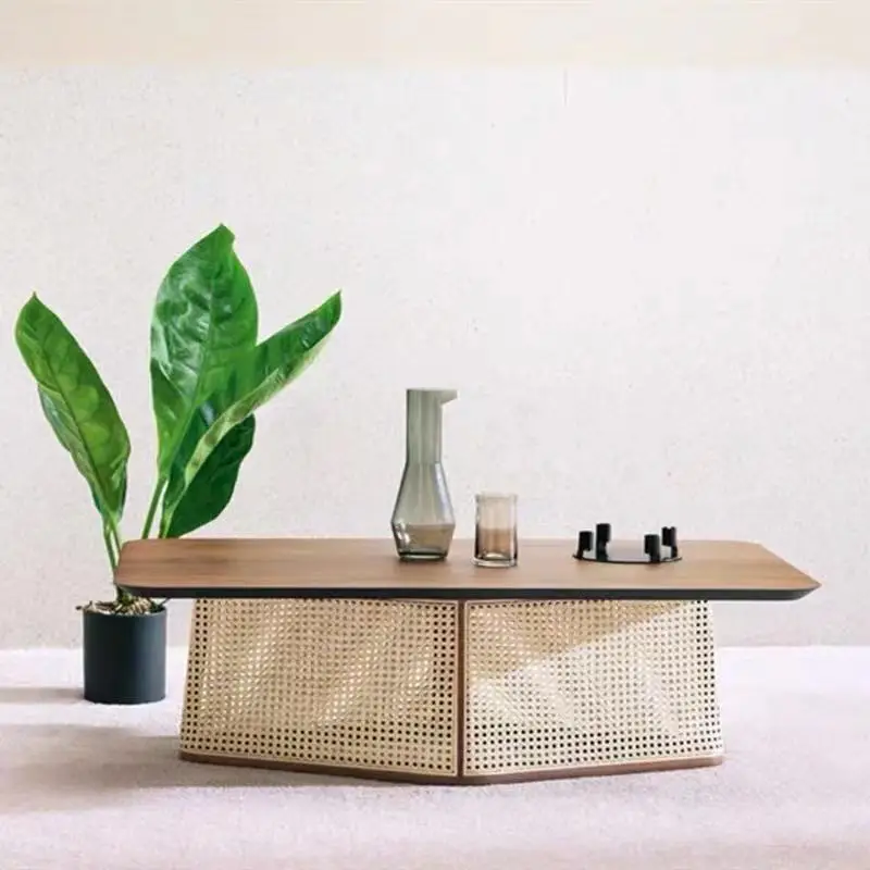

Nordic Vine Weaving Tea Table Solid Wood Creative Design Side Table Simple Corner Table Residential Tea Table Low Table